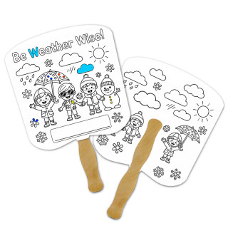 Custom Bread Shape Full Color Double Sided 16pt Coloring Hand Fans