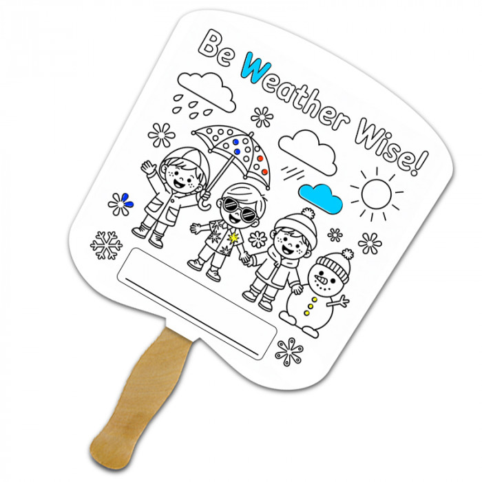 Custom Bread Shape Full Color One Sided Coloring Hand Fans - 16 pt