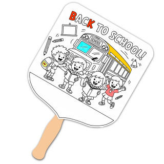 Custom Printed Elect Shape Full Color One Sided Coloring Hand Fans - 16 pt
