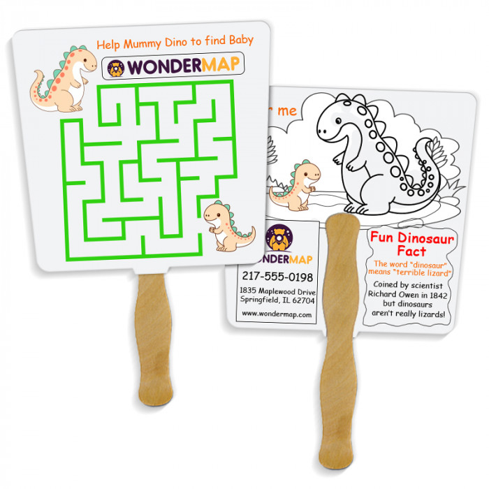 Custom Printed Tapered Shape Full Color Double Sided 16pt Coloring Hand Fans