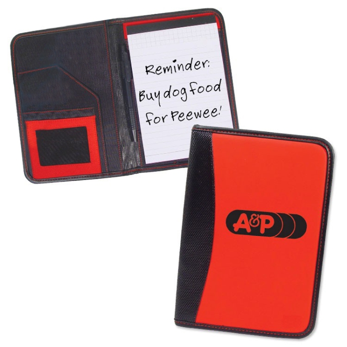 Personalized Vinyl Notebook with Pen - Red